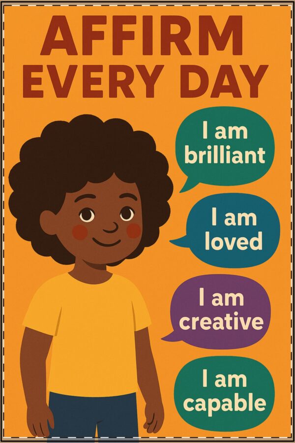 Empower Her Voice: Black Learners Matter Too Affirmation Poster (Female Edition) - Image 4