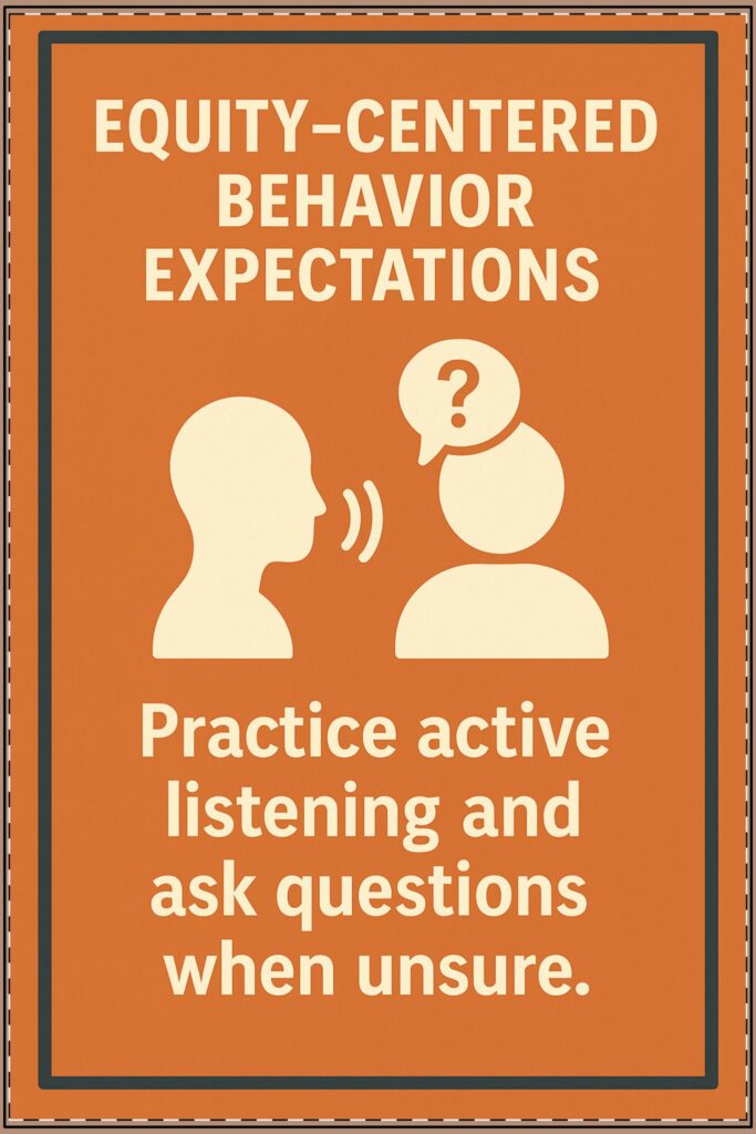 Equity-Centered Behavior Expectations Poster Version 1 (Classroom & Home Decor)