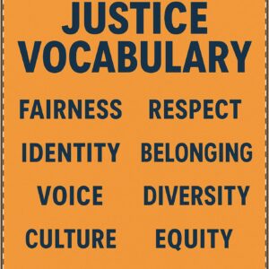 Social Justice Basic Vocabulary Poster (Classroom & Home Decor)