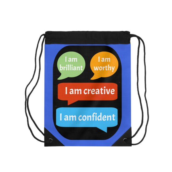 Black Learners Matter Too Inspirational Drawstring Bag | Motivational Gym Bag | Confident Quotes Backpack | Creative Tote - Image 3