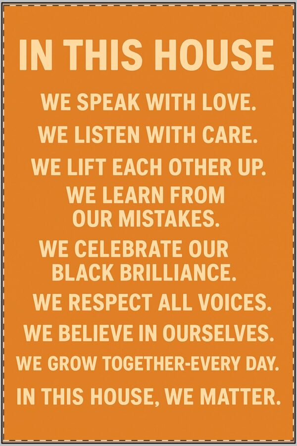 In This House – Family Mantra Poster (Classroom & Home Decor)