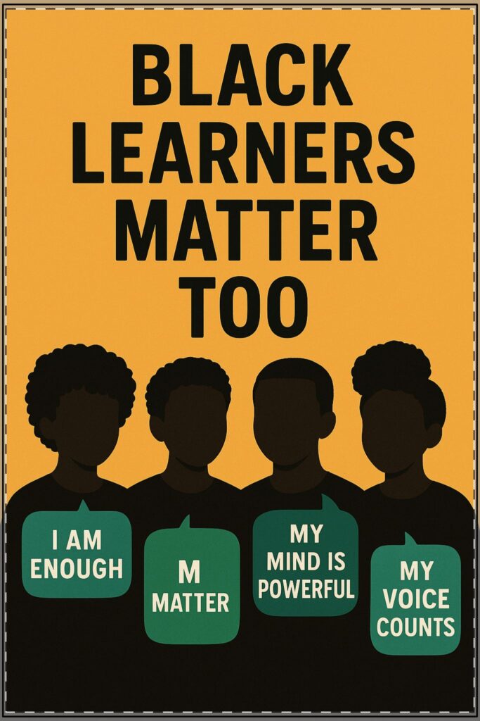 Black Leaners Matter Too Poster (Classroom & Home Decor)