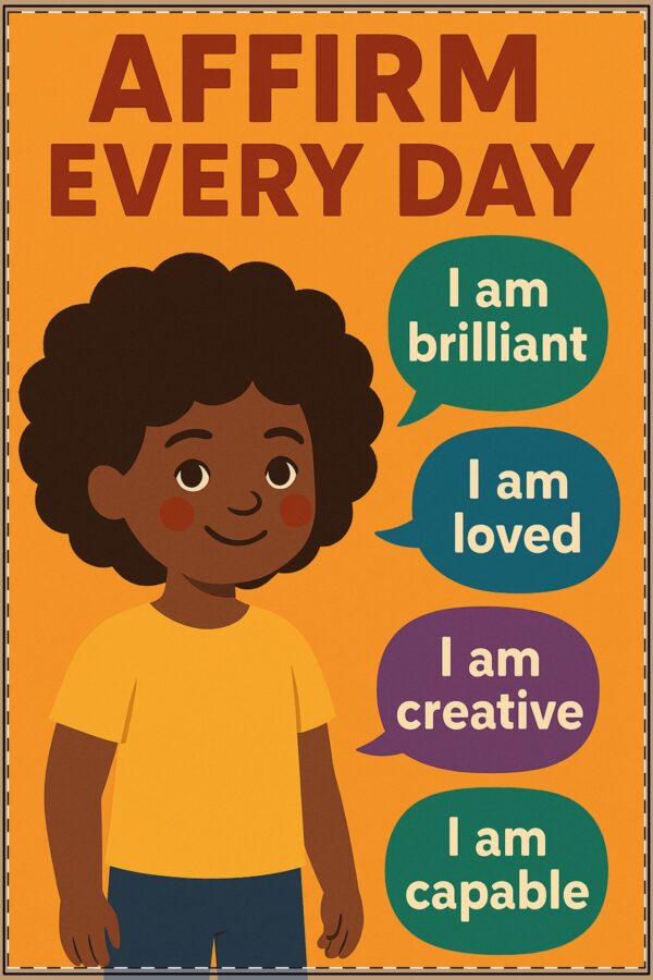 Empower Her Voice: Black Learners Matter Too Affirmation Poster (Female Edition)