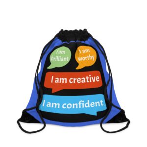 Black Learners Matter Too Inspirational Drawstring Bag | Motivational Gym Bag | Confident Quotes Backpack | Creative Tote
