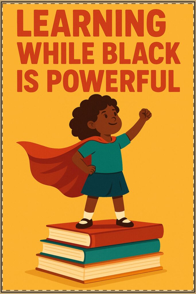 Learning While Black Female Poster Female (Classroom & Home Decor)