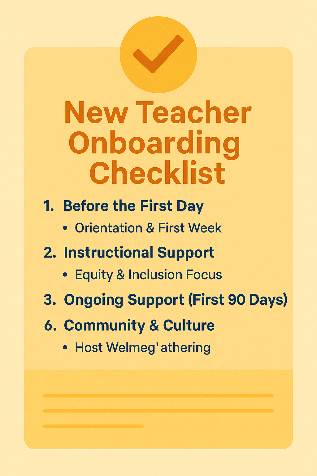 New Teacher Onboarding Checklist