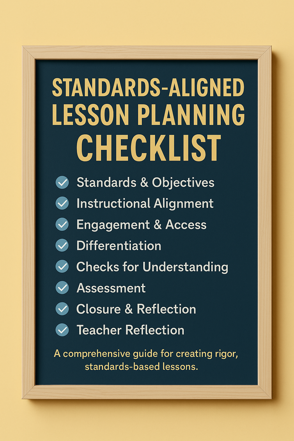 Standards-Aligned Lesson Planning Checklist