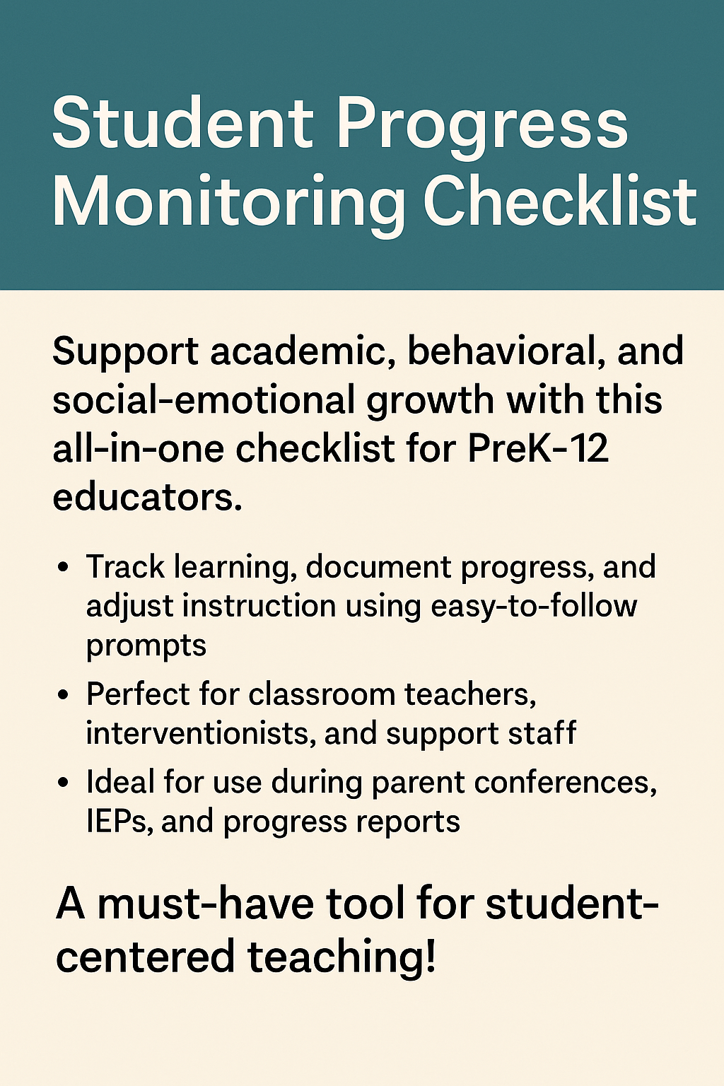 Student Progress Monitoring Checklist