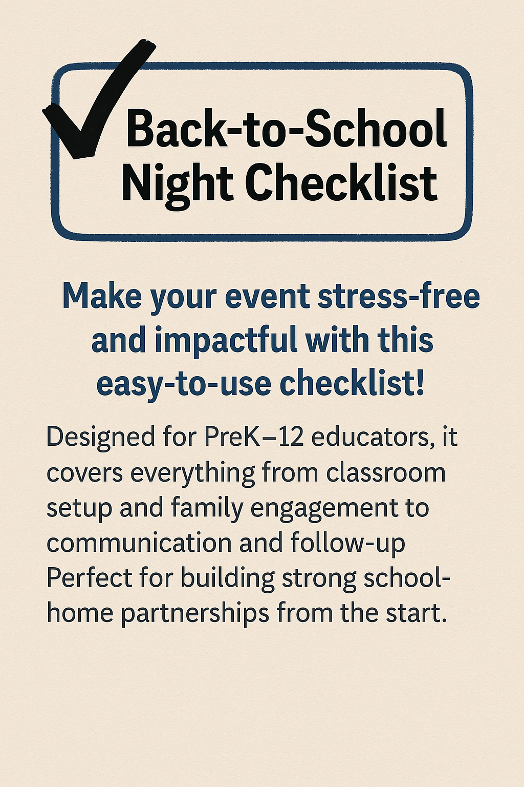 Back-to-School Night Checklist