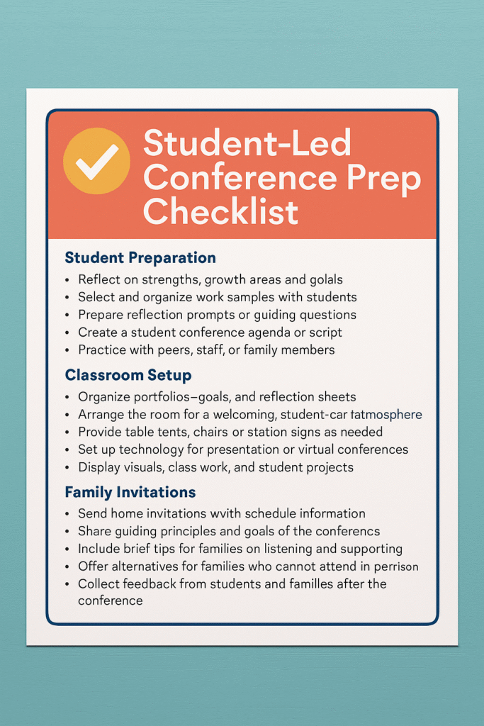 Student-Led Conference Prep Checklist